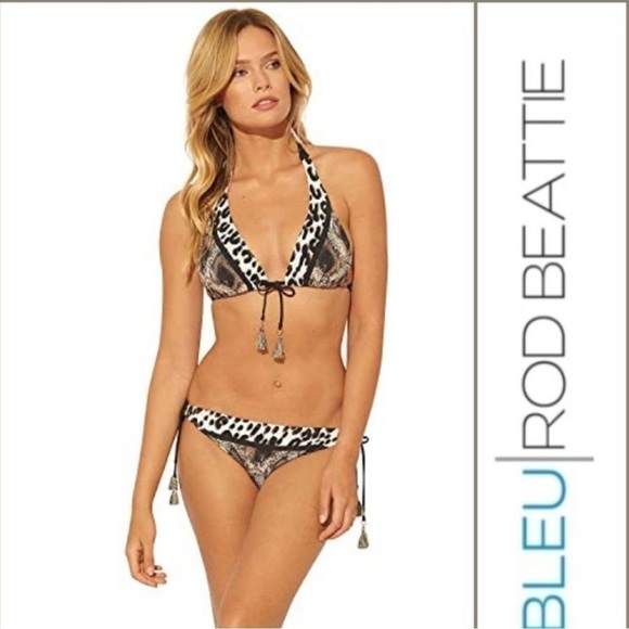 BLEU Rod Beattie Animal Print Triangle Bikini set size 12 - Picture 1 of 8
